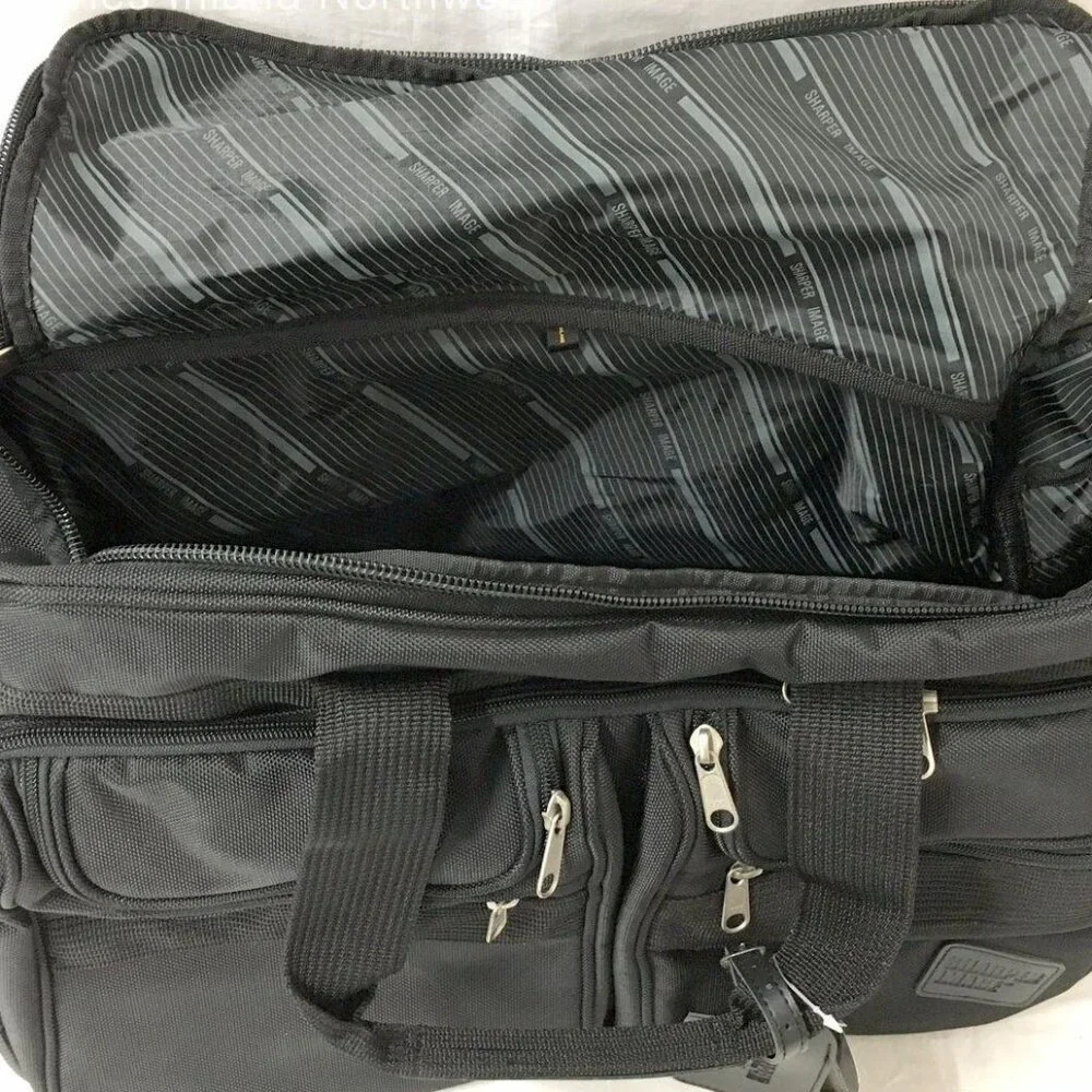 NWT Sharper Image Black Carry-On W/ Shoulder Strap / Locks Duffel Bag